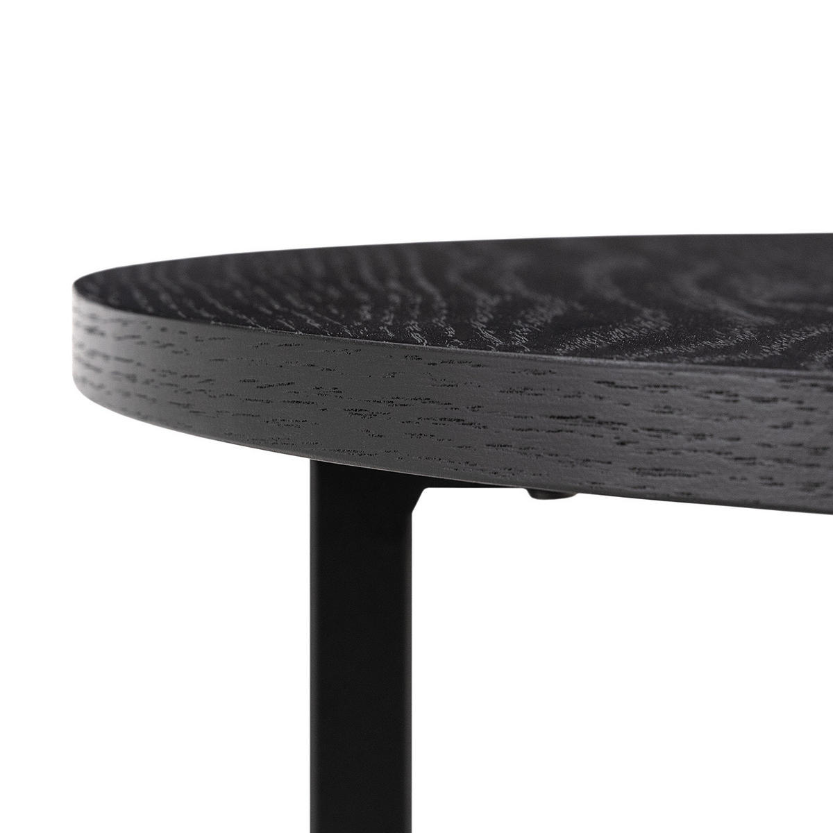 BEISTELLTISCH - Echtholzfurnier / Metall - Eichefarben, Holzwerkstoff/Metall (50/50/40cm) - home24