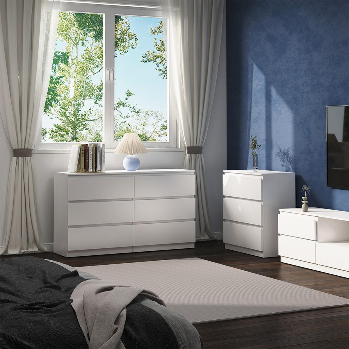 KOMMODE Calisto Weiß 138 x 78.5 cm - Weiß, Holzwerkstoff (39/78.5/138cm) - Vicco