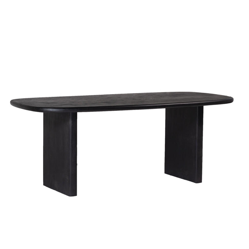 Thumbnail - Giga Meubel Esstisch, Schwarz, Holz, Oval,Bootsförmig, 100x77x200 cm, Esszimmer, Tische, Esstische