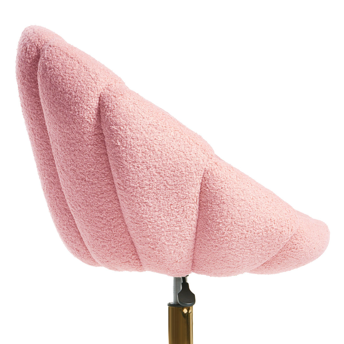 SCHREIBTISCHSTUHL Bouclé Rosa Annabelle - Pink, Textil (66/81/39cm) - Beliani
