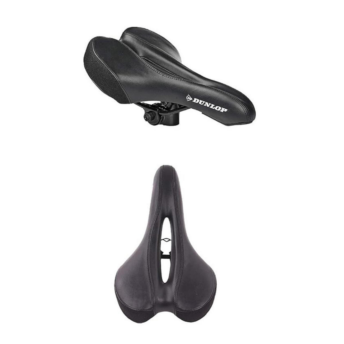 FAHRRADSATTEL FGM19 – Ergonomischer MTB Gel-Sattel für Damen & Herren – Komfortsattel für Mountainbike, Rennrad & Trekkingrad, Atmungsaktiv - Schwarz, Textil (20/8/27cm) - Dunlop