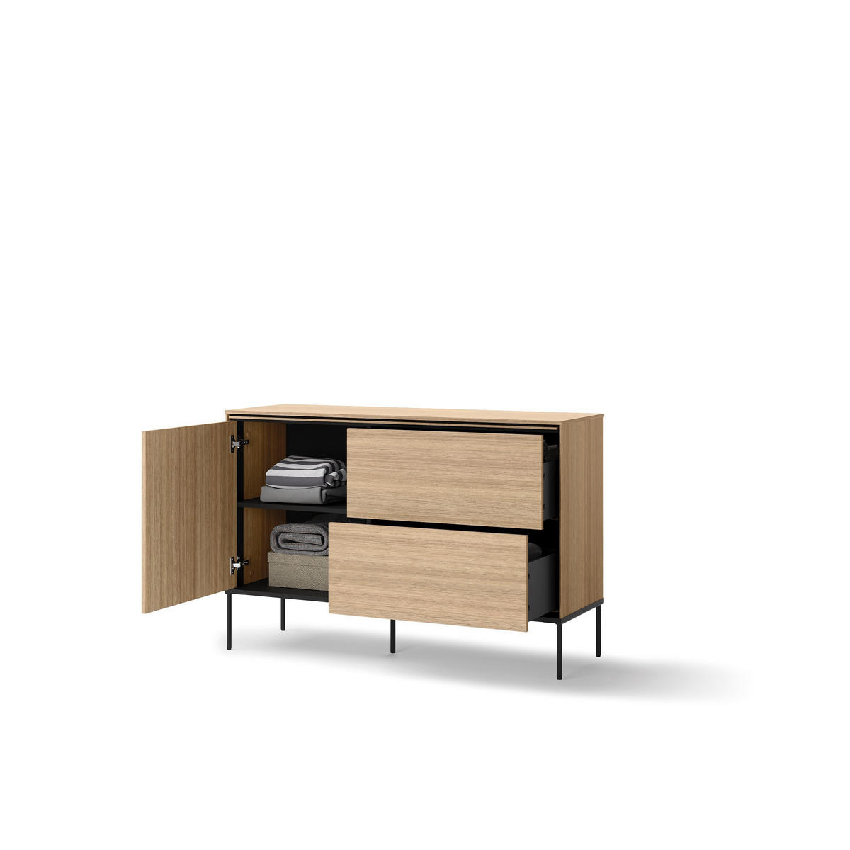 KOMMODE VISSO VI-03 Eiche linear - Eichefarben, Holzwerkstoff (127/85/41cm) - Lookway