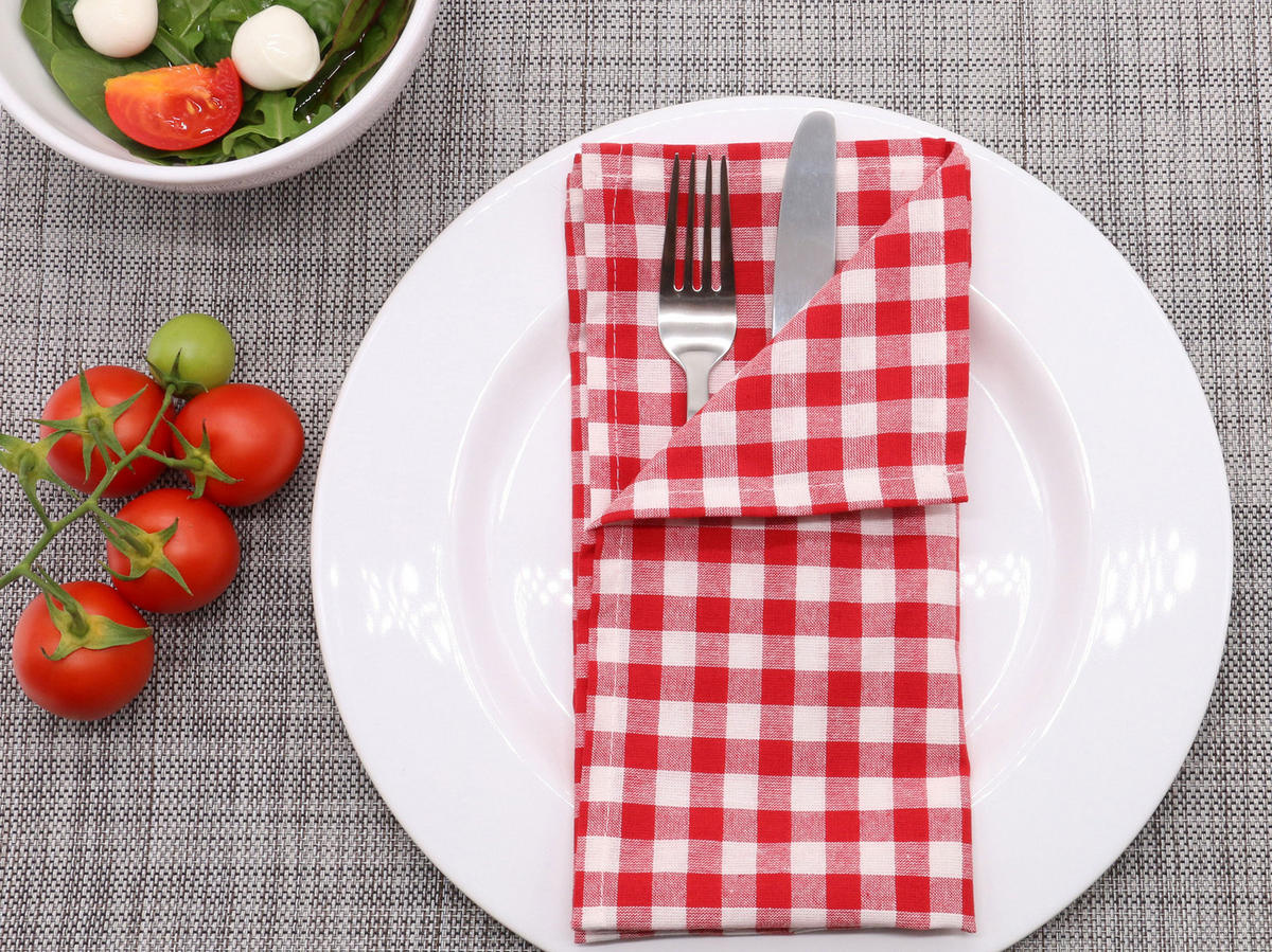 STOFFSERVIETTEN, 6er-Set, 45x45 cm, 100% Baumwolle, Rot - Rot, Textil (45/45cm) - Zollner