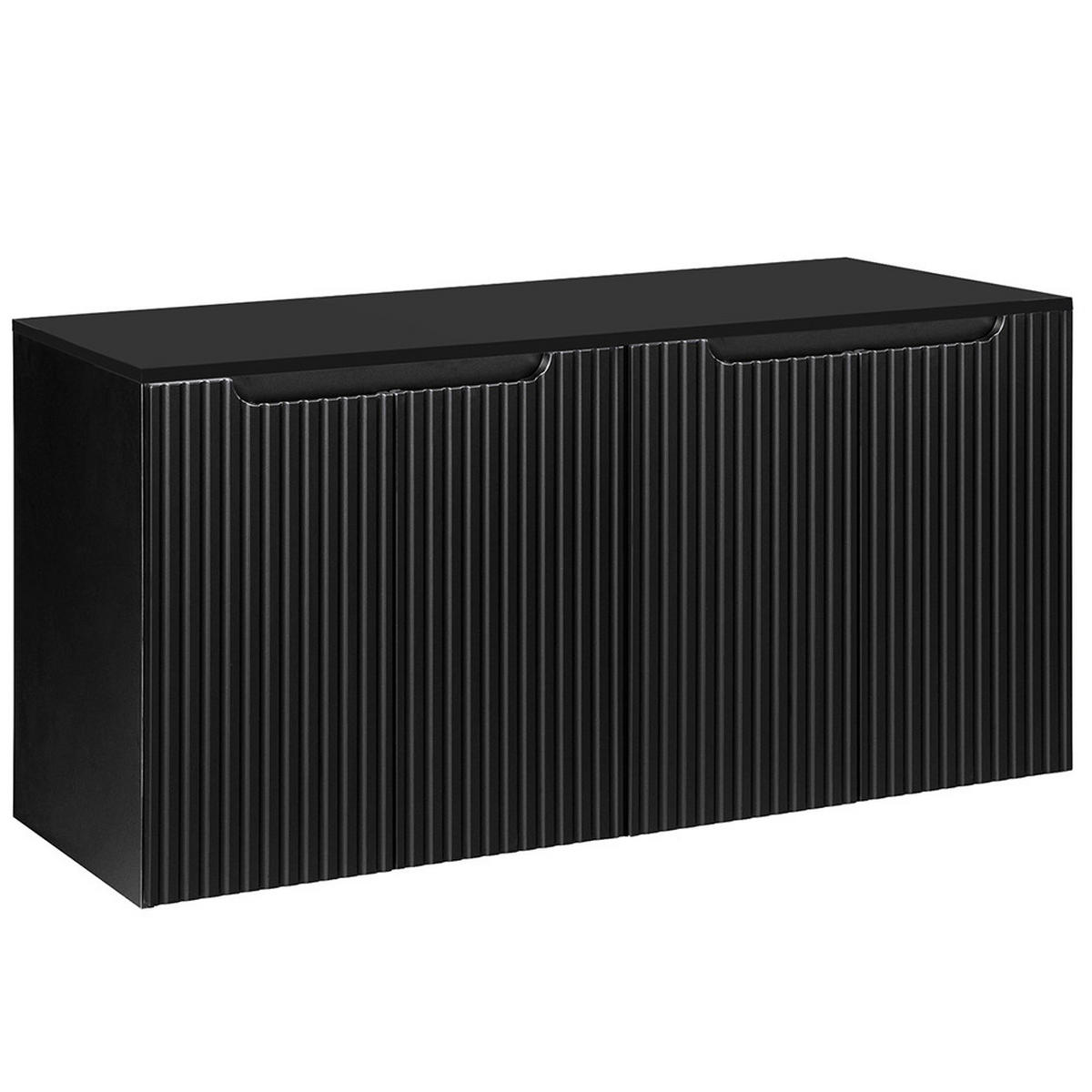 WASCHBECKENSCHRANK Newport-56 - Schwarz, Holzwerkstoff (120/60/40cm) - Lomado