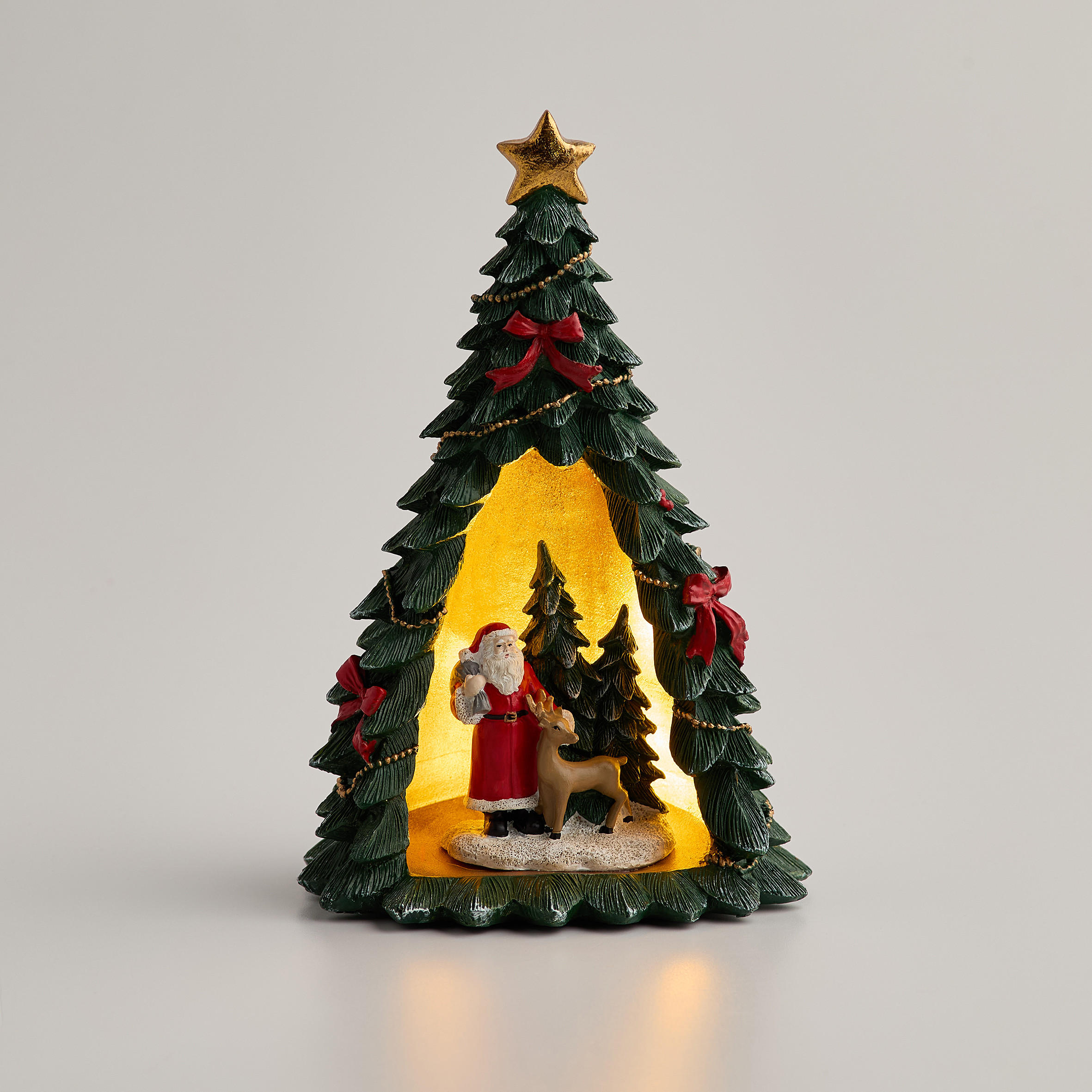 DEKOFIGUR Led WINTERSTORY, 24.5 x 15.5 cm, Grün, Beleuchtet Weihnachtsfigur, Weihnachtsdeko, Deko Wohnzimmer, Winter Christmas, XMAS Geschenk - Grün, Kunststoff (15.5/24.5/15.5cm) - home&you