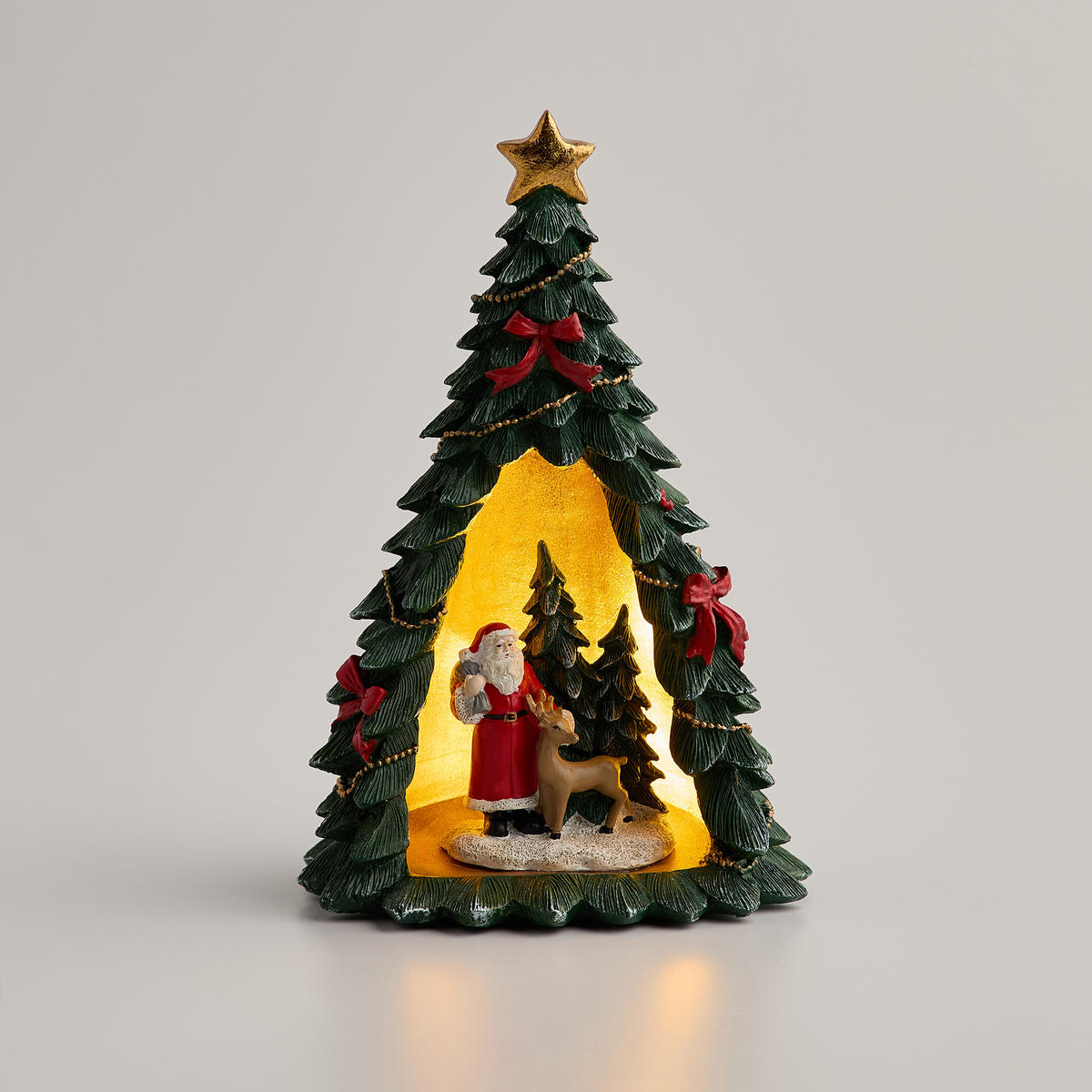DEKOFIGUR Led WINTERSTORY, 24.5 x 15.5 cm, Grün, Beleuchtet Weihnachtsfigur, Weihnachtsdeko, Deko Wohnzimmer, Winter Christmas, XMAS Geschenk - Grün, Kunststoff (15.5/24.5/15.5cm) - home&you