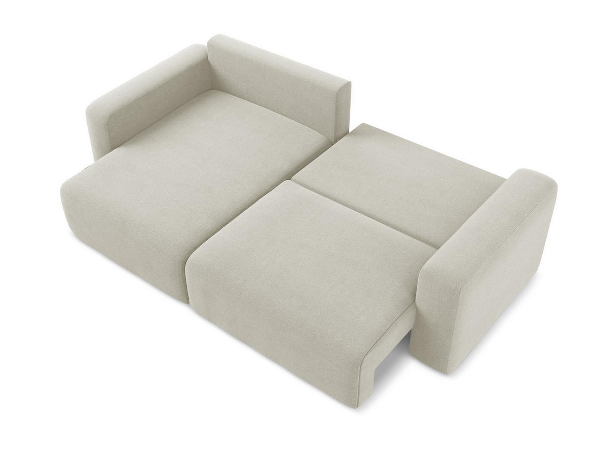 ECKSOFA mit Schlaffunktion links Strukturstoff Stoff Beige - Beige/Creme, Kunststoff/Textil (149/244cm) - Makamii