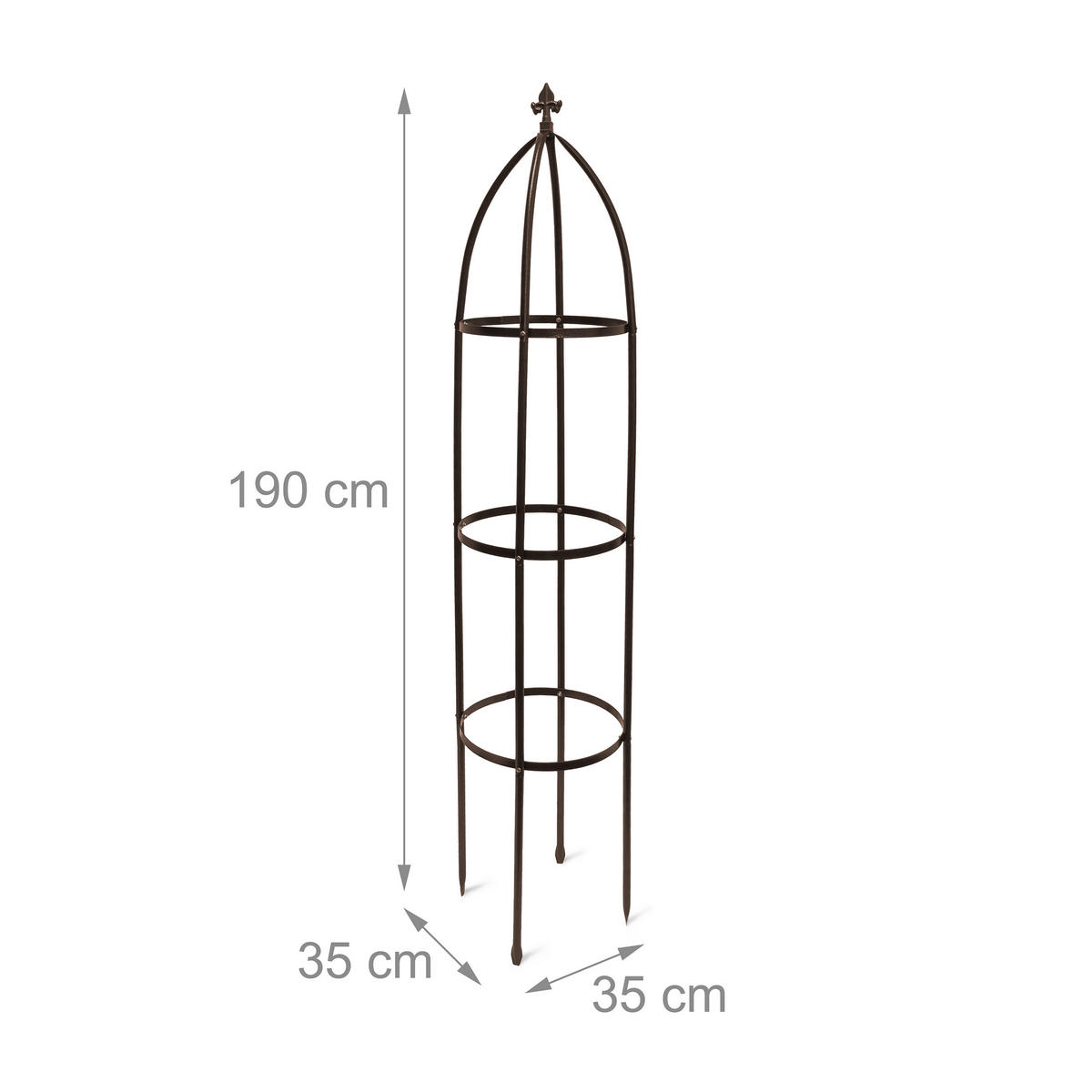 RANKHILFE - Braun, Metall (35/190/35cm) - Relaxdays
