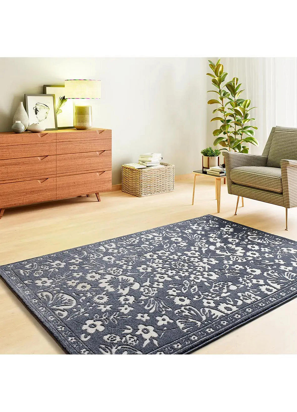 KURZFLORTEPPICH Blau / Mehrfarbig Amara 160/230 cm - Blau/Creme, Naturmaterialien/Textil (160/230cm) - Atticgo