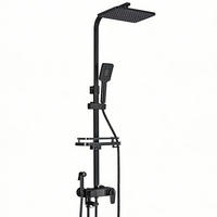 ÜBERKOPFBRAUSESET Thermostat, Schwarz, mit Digitalanzeige und Duschenmischer - Schwarz, Metall (29/116/34cm) - Kaket