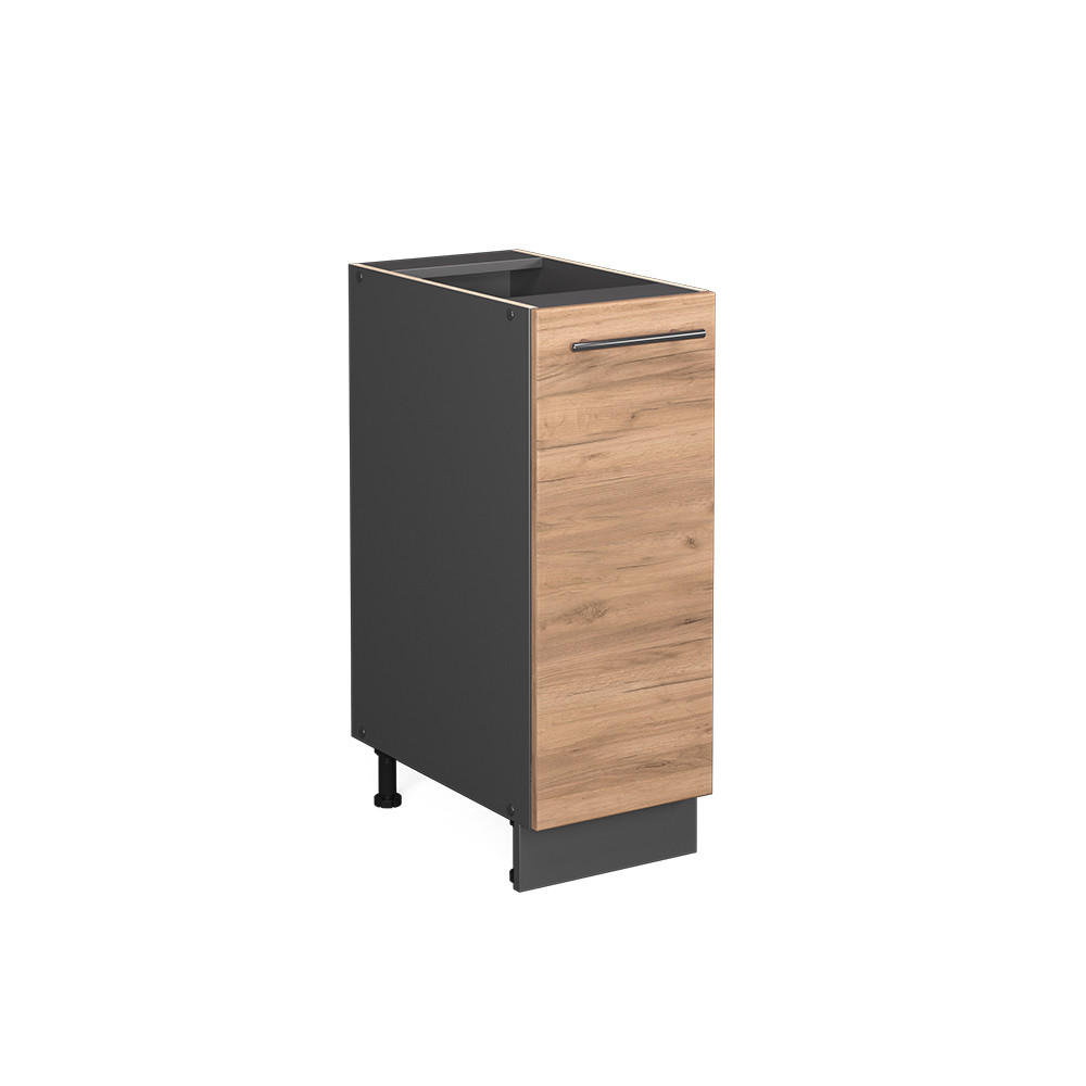 APOTHEKERUNTERSCHRANK Fame-Line Goldkraft Eiche 30 cm ohne AP - Anthrazit/Eiche Wotan, Holzwerkstoff (30/82/51.6cm) - Vicco