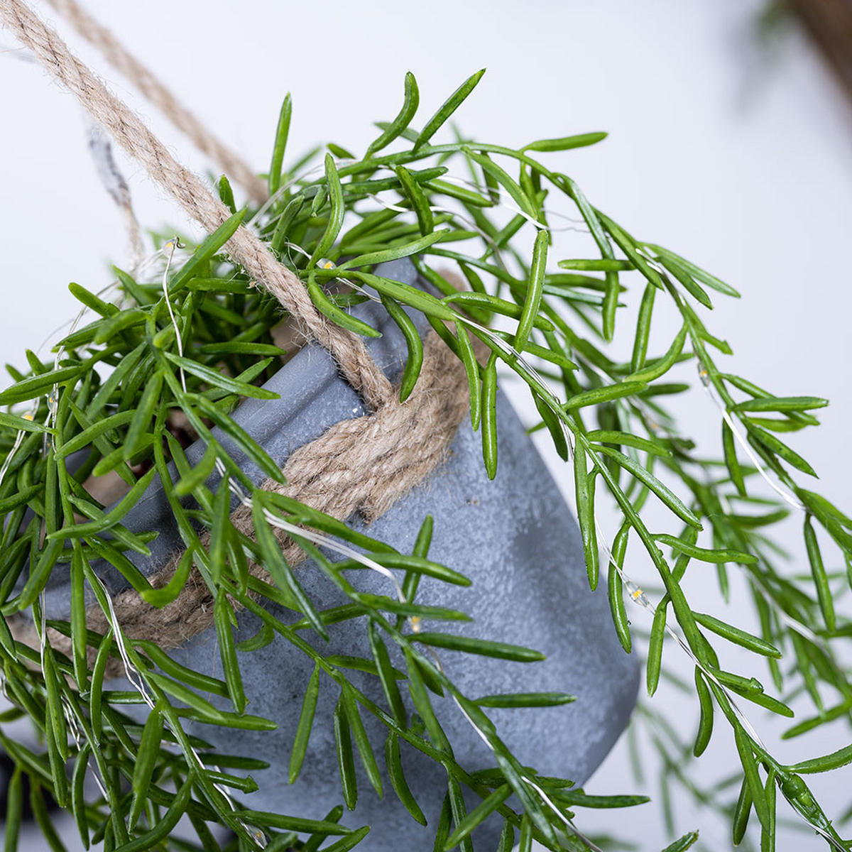 LED AUSSENLEUCHTE Solar grün Hanfseil - Multicolor, Kunststoff (13/13/90cm) - Globo Lighting