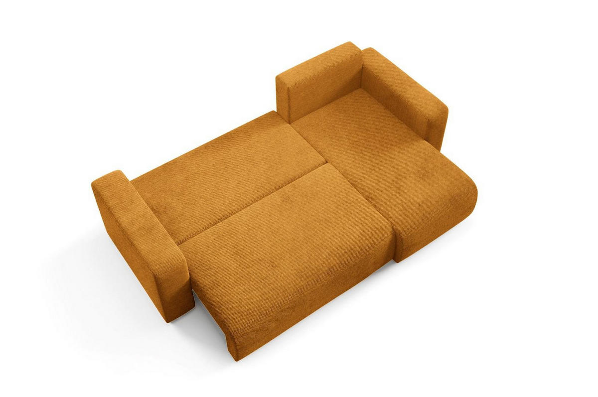 ECKSOFA mit Schlaffunktion Gelb - Currygelb, Textil (247/145cm) - Furnisell