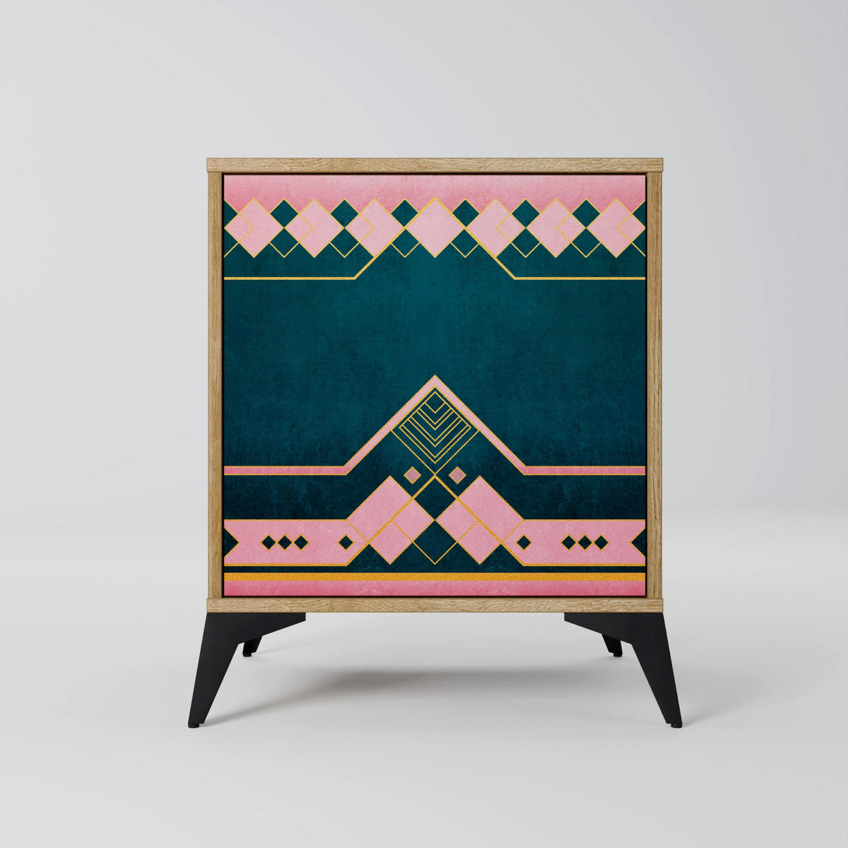SIDEBOARD ROYAL COMPOSITION, Eichefarben, 57,5x42x57,5 cm, Ohne Füße - Eichefarben/Multicolor, Holzwerkstoff (57.5/57.5/42cm) - SpaceRebels