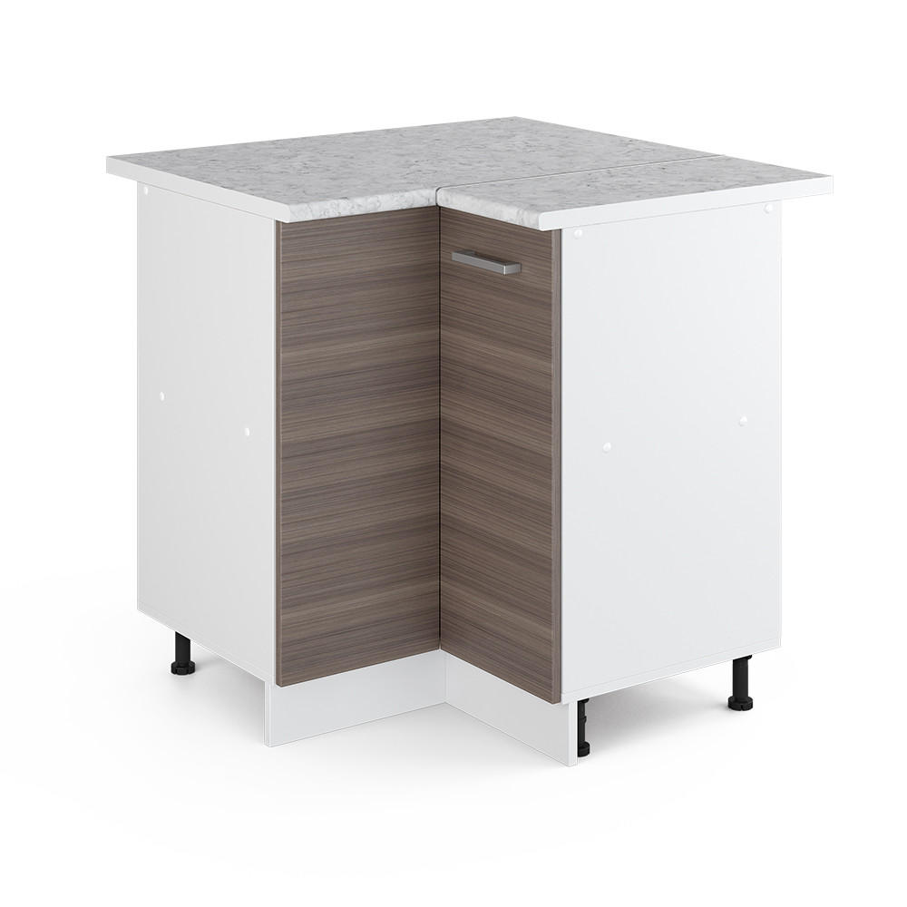 ECKSCHRANK FÜR HAUSRAT R-Line Grau 75.6 cm mit Tür, mit Arbeitsplatte - Weiß/Grau, Holzwerkstoff (75.6/81.6/60cm) - Vicco