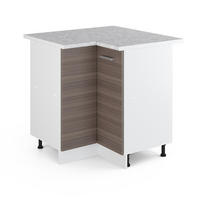 ECKSCHRANK FÜR HAUSRAT R-Line Grau 75.6 cm mit Tür, mit Arbeitsplatte - Weiß/Grau, Holzwerkstoff (75.6/81.6/60cm) - Vicco
