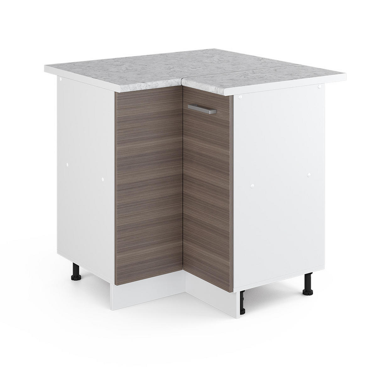 ECKSCHRANK FÜR HAUSRAT R-Line Grau 75.6 cm mit Tür, mit Arbeitsplatte - Weiß/Grau, Holzwerkstoff (75.6/81.6/60cm) - Vicco