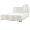 POLSTERBETT mit Lattenrost 160x200 cm Weiß Lunan - Creme, Textil (160/200cm) - Beliani