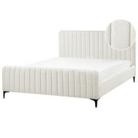 POLSTERBETT mit Lattenrost 160x200 cm Weiß Lunan - Creme, Textil (160/200cm) - Beliani