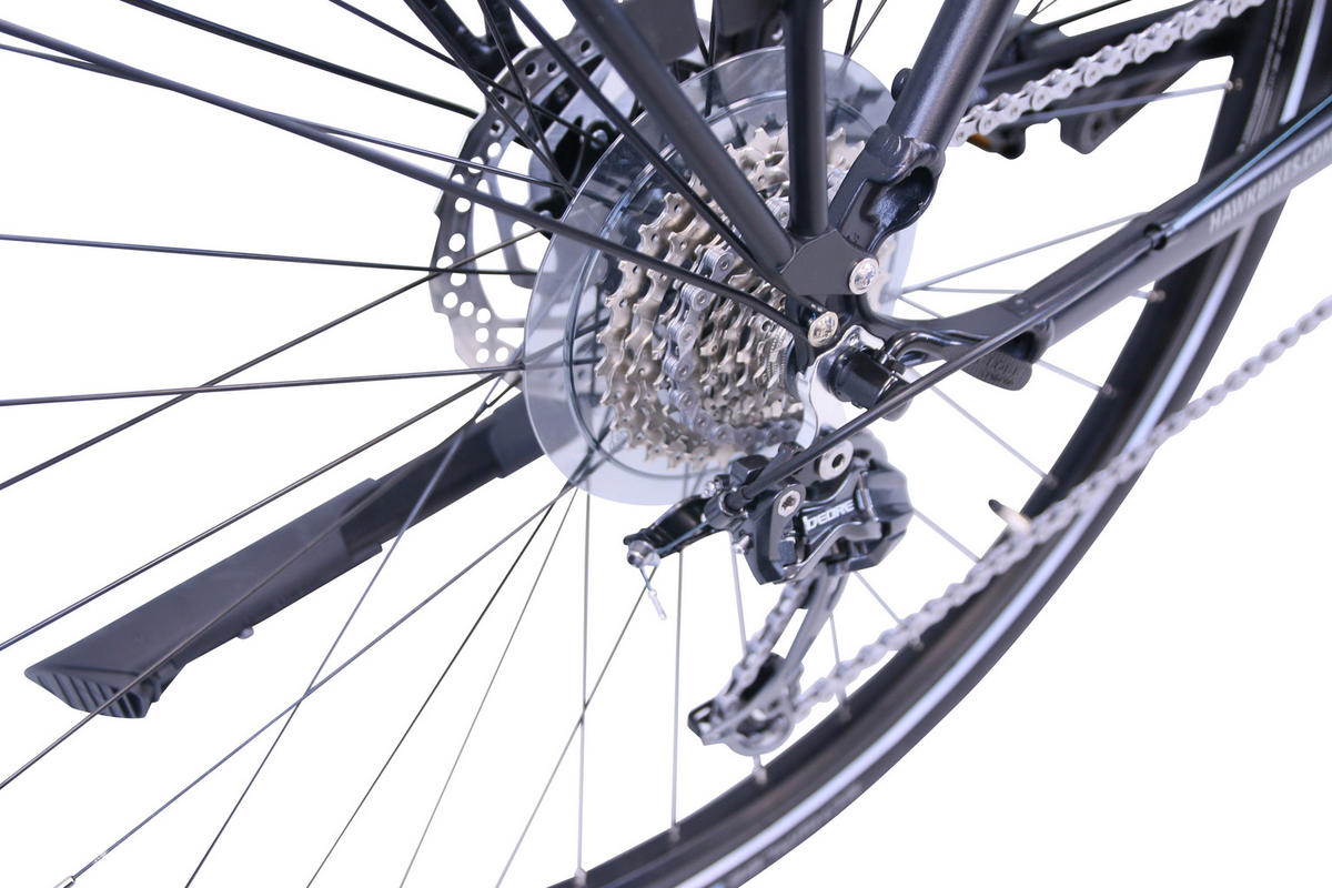 E-CITY Wave E-Bike Integrated Steps Gent 9 Gang 28 Zoll Gr:50cm - Schwarz, Metall (50cm) - Hawk Bikes