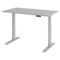 SCHREIBTISCH elektrisch XMKA 80/140/74 cm in Grau/Silberfarben - Silberfarben/Grau, Holzwerkstoff (80/140/74cm) - bümö