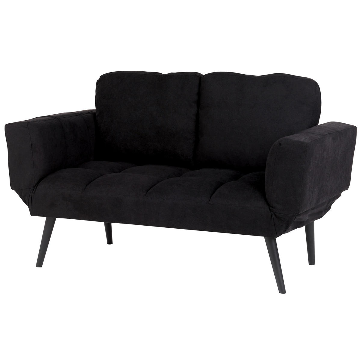2-SITZER-SCHLAFSOFA schwarz Brekke - Schwarz, Textil (167/90/75cm) - Beliani