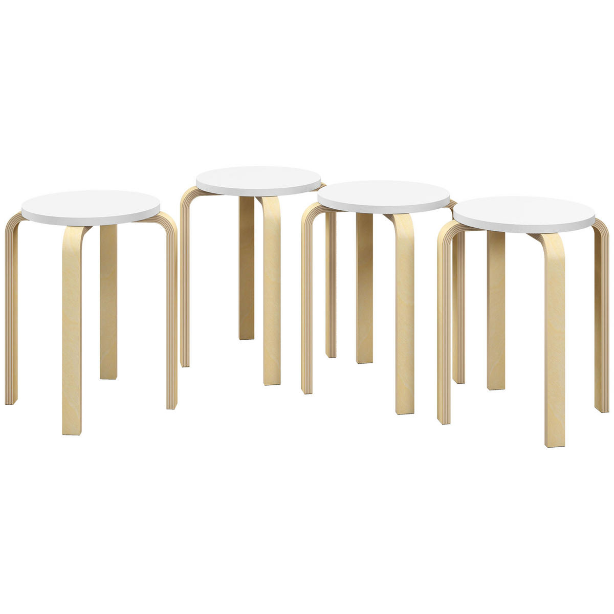 HOCKER Weiß 4 Stück - Weiß, Kunststoff (40/45/40cm) - GiPP