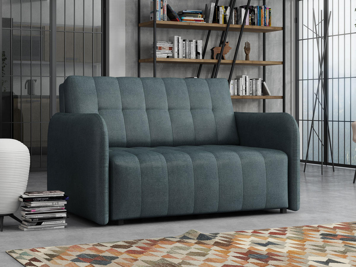 SCHLAFSOFA Viva Grand II - Blaugrau/Schwarz, Holz/Kunststoff (125/85/95cm) - MIRJAN24