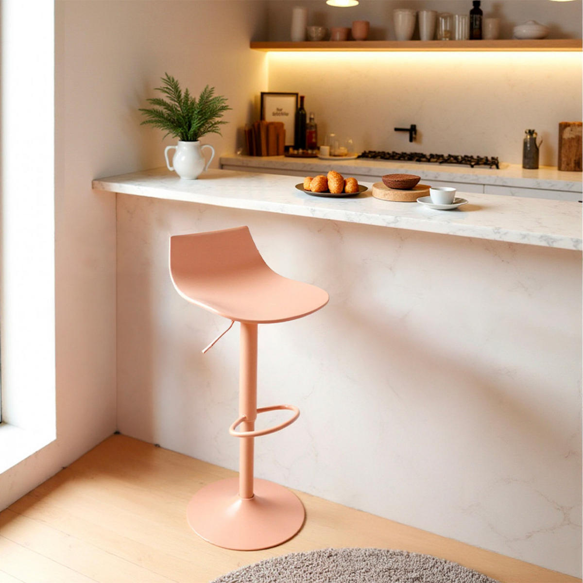 BARHOCKER - Metall - Pfirsich - 2er-Set - Dunkelgelb, Metall (40/74/42cm) - Drawer