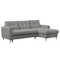 ECKSOFA mit Longchair - Braun/Grau, Holz/Textil (223/148cm) - home24