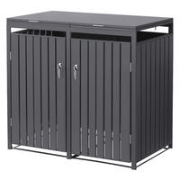 MÜLLTONNENBOX 2er Anthrazit - Anthrazit, Metall (132/120/80cm) - ML-DESIGN