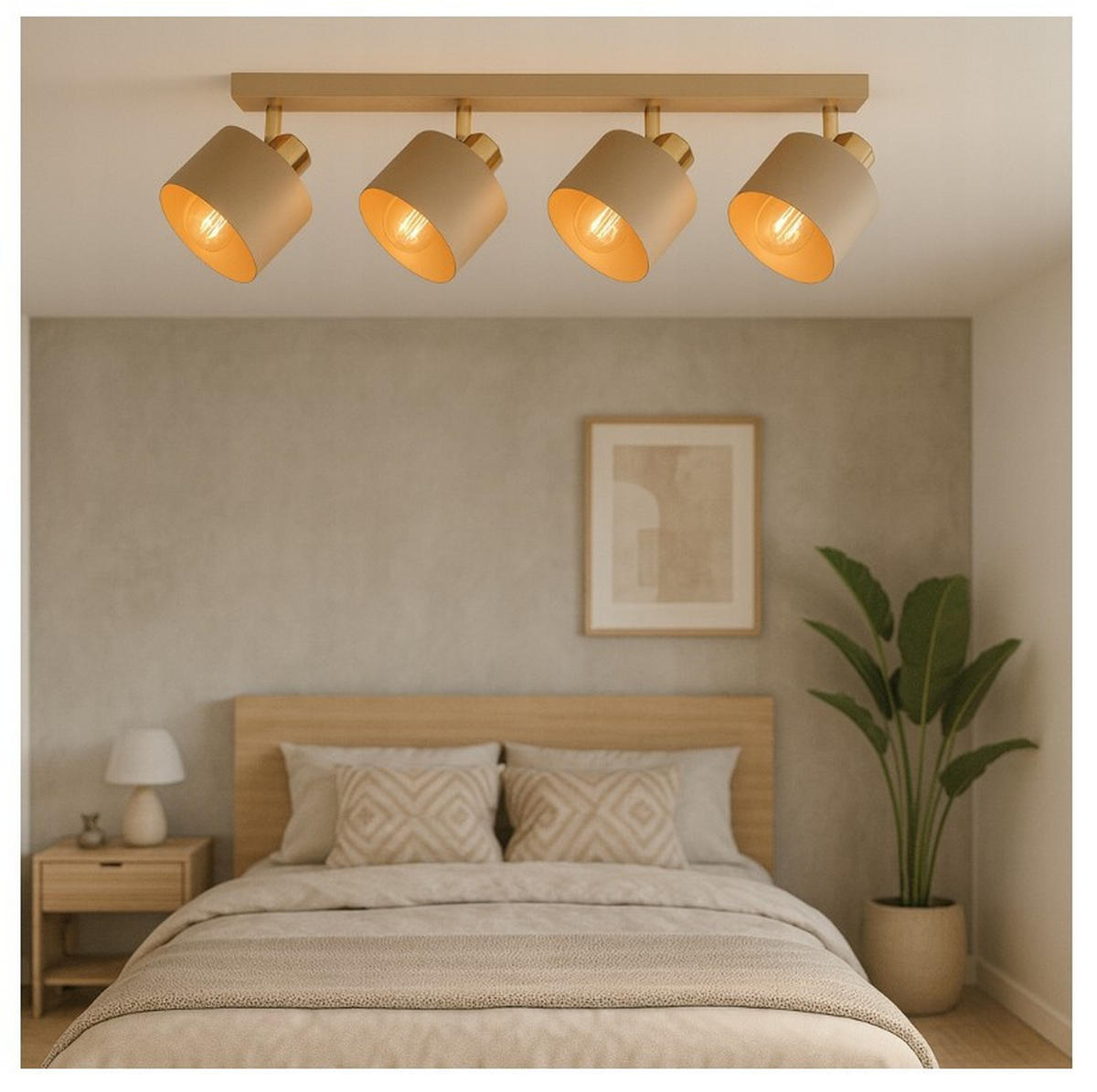 DECKENLEUCHTE Ecru - Beige/Goldfarben, Metall (12/70/21cm) - kiki design