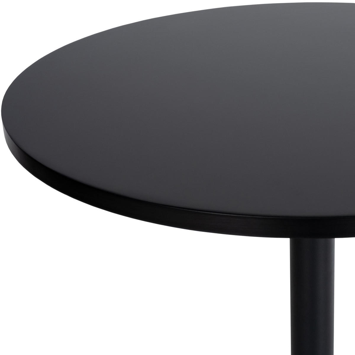 BARTISCH rund 60 cm Holz schwarz/schwarz - Schwarz, Holz/Metall (60/60/108cm) - CLP