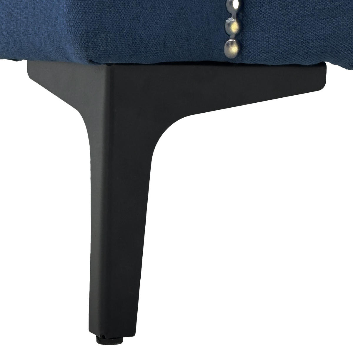 2-SITZER Sofa Polyester-Feinleinen mit Nieten und Metallfüßen 172/73.5/81.5 cm Blau - Blau, Textil (73.5/81.5/172cm) - Redom