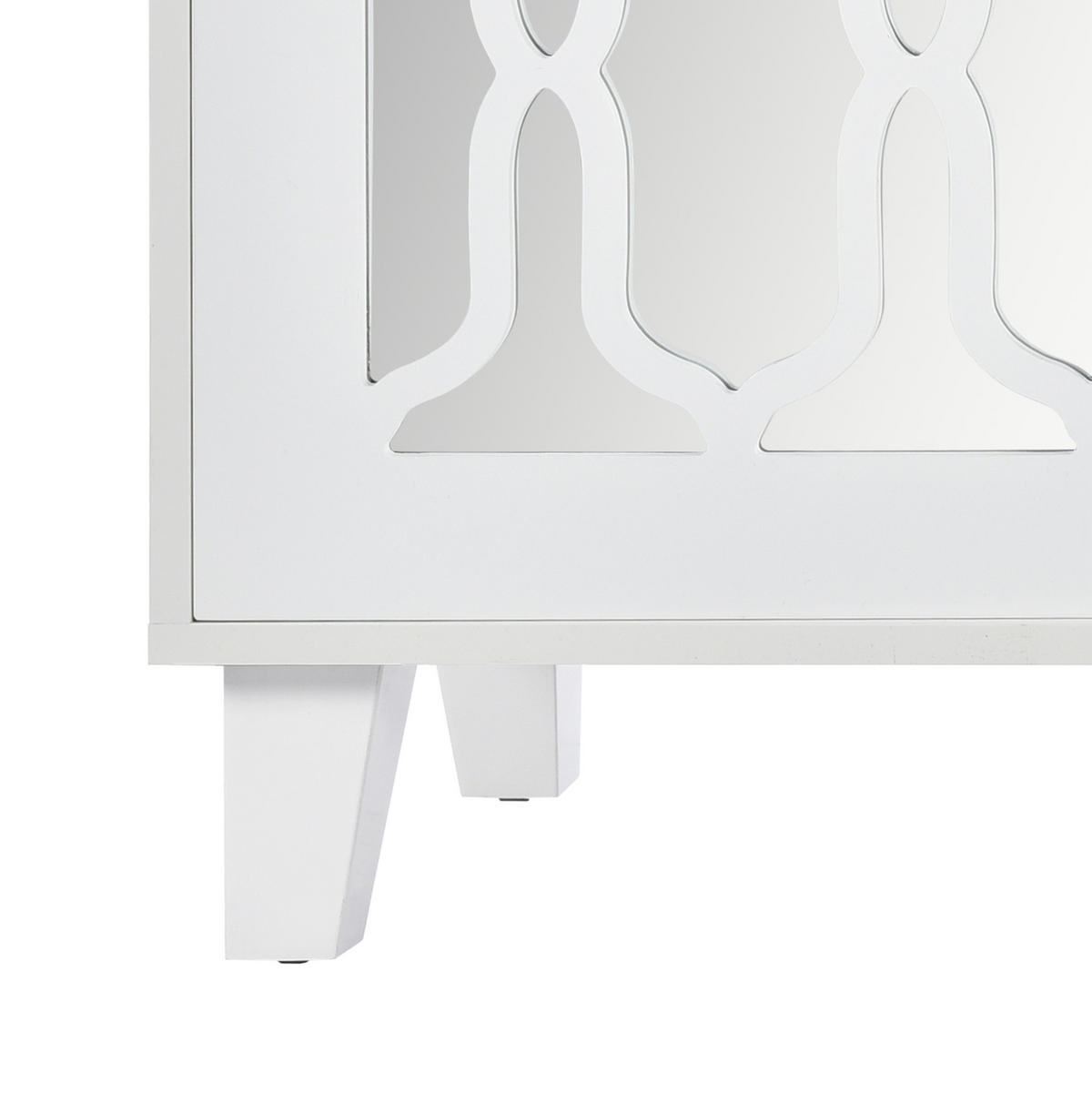 KOMMODE aus MDF 160x40x84cm in Weiß mit Spiegeloberfläche - Weiß, Holzwerkstoff (160/84/40cm) - Modfu