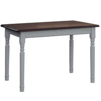KOMA Esstisch KM708650 aus massivem Kiefernholz, 130 × 70 cm, Grau / Nussbaum gebeizt - Grau, Holz (70/75/130cm) - Koma
