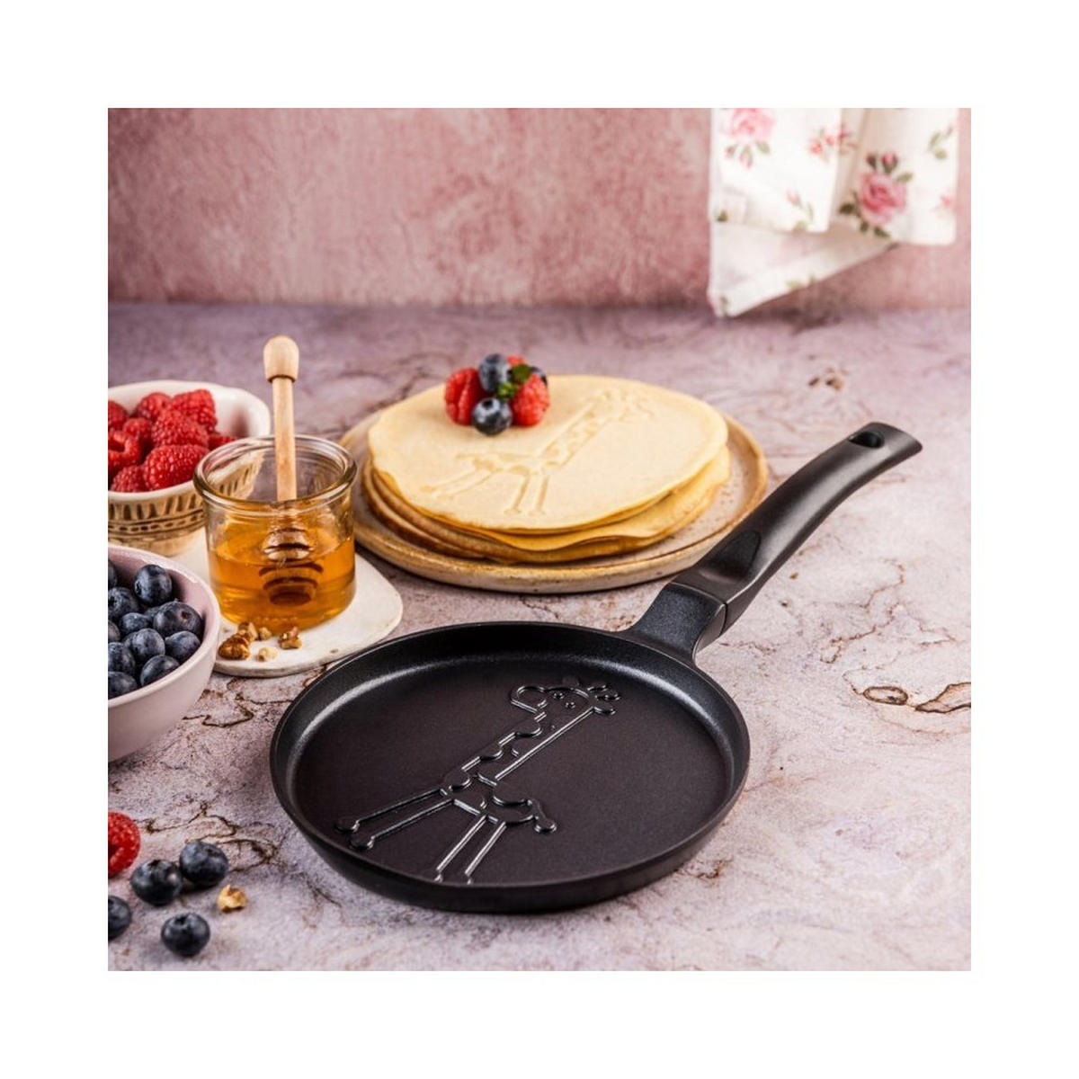 CRÊPEPFANNE Schwarz 18/18/1.8 cm 63853 - Schwarz, Metall (18cm) - Klausberg 
