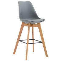 BARHOCKER Medoc, Gestell Natura, Kunstleder Grau - Naturfarben/Grau, Holz/Kunststoff (48/100/56cm) - TPFLiving