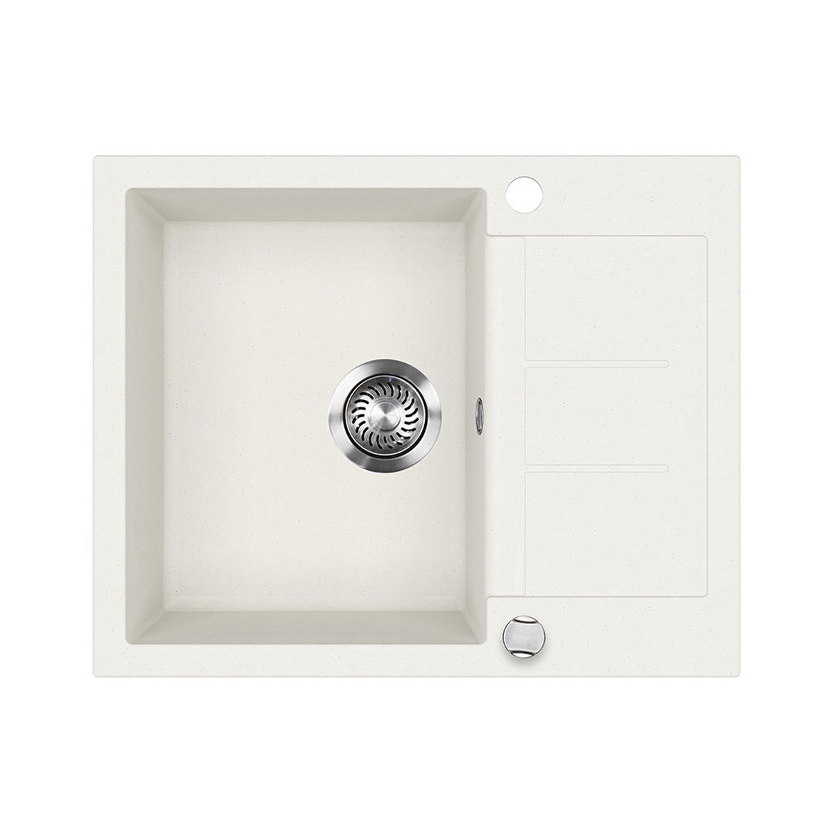 SPÜLBECKEN Rom Weiß 62 x 50 cm - Weiß, Keramik (62/20/50cm) - Bergstroem