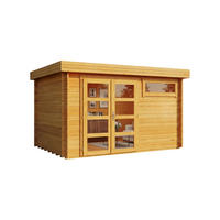 GARTENHAUS Holz Leandro - Pinienfarben, Holz (394/217/268cm) - Alpholz