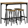BARTISCH mit Barhocker Set, 5-tlg. Bartisch-Set, Küchentisch mit 4 Barhocker - Braun, Kunststoff (50/89.5/110cm) - HOMCOM