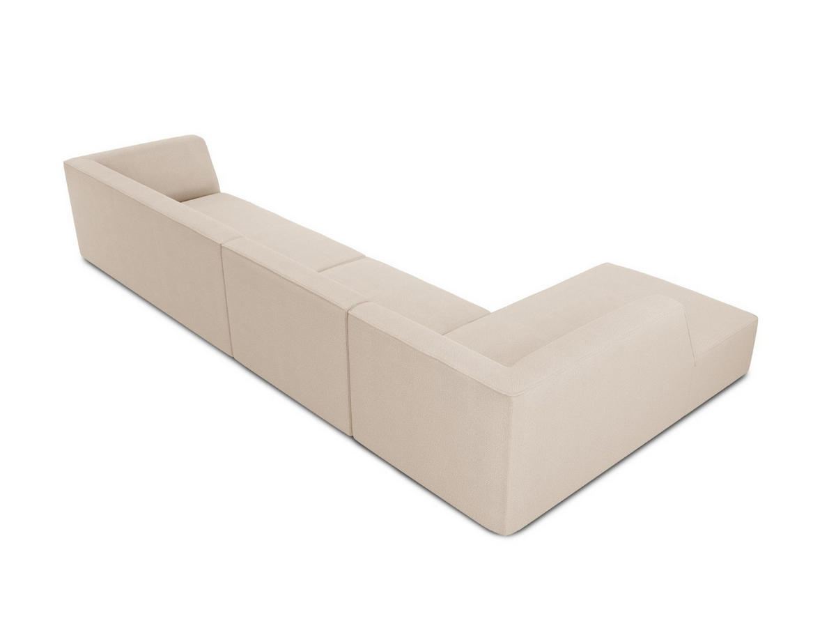 ECKSOFA links Ruby aus strukturiertem Stoff beige 5 Sitzplätze - Beige/Creme, Textil (180/366cm) - Micadoni