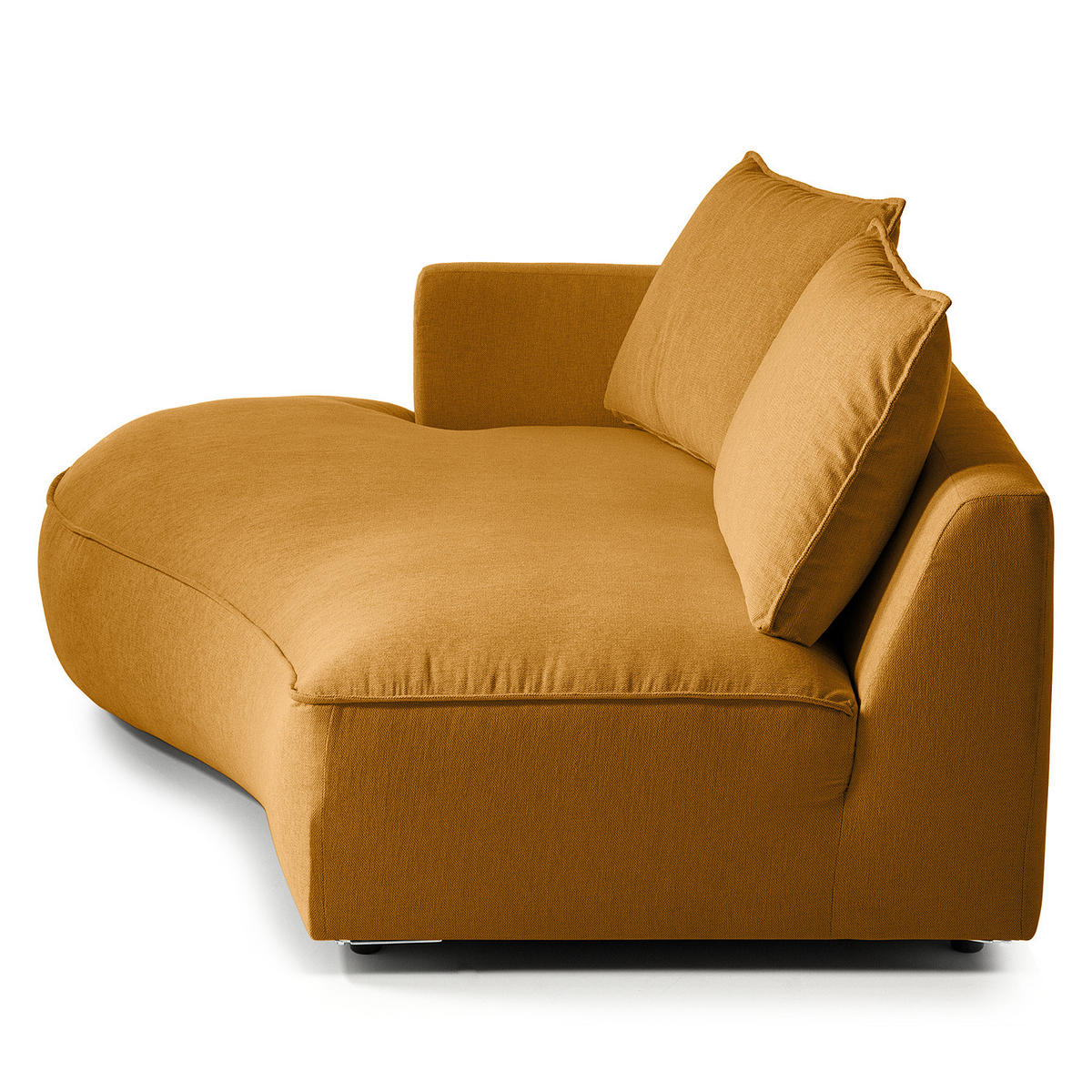 OTTOMANE - modular - Schwarz/Orange, Kunststoff/Textil (196/82/146cm) - home24