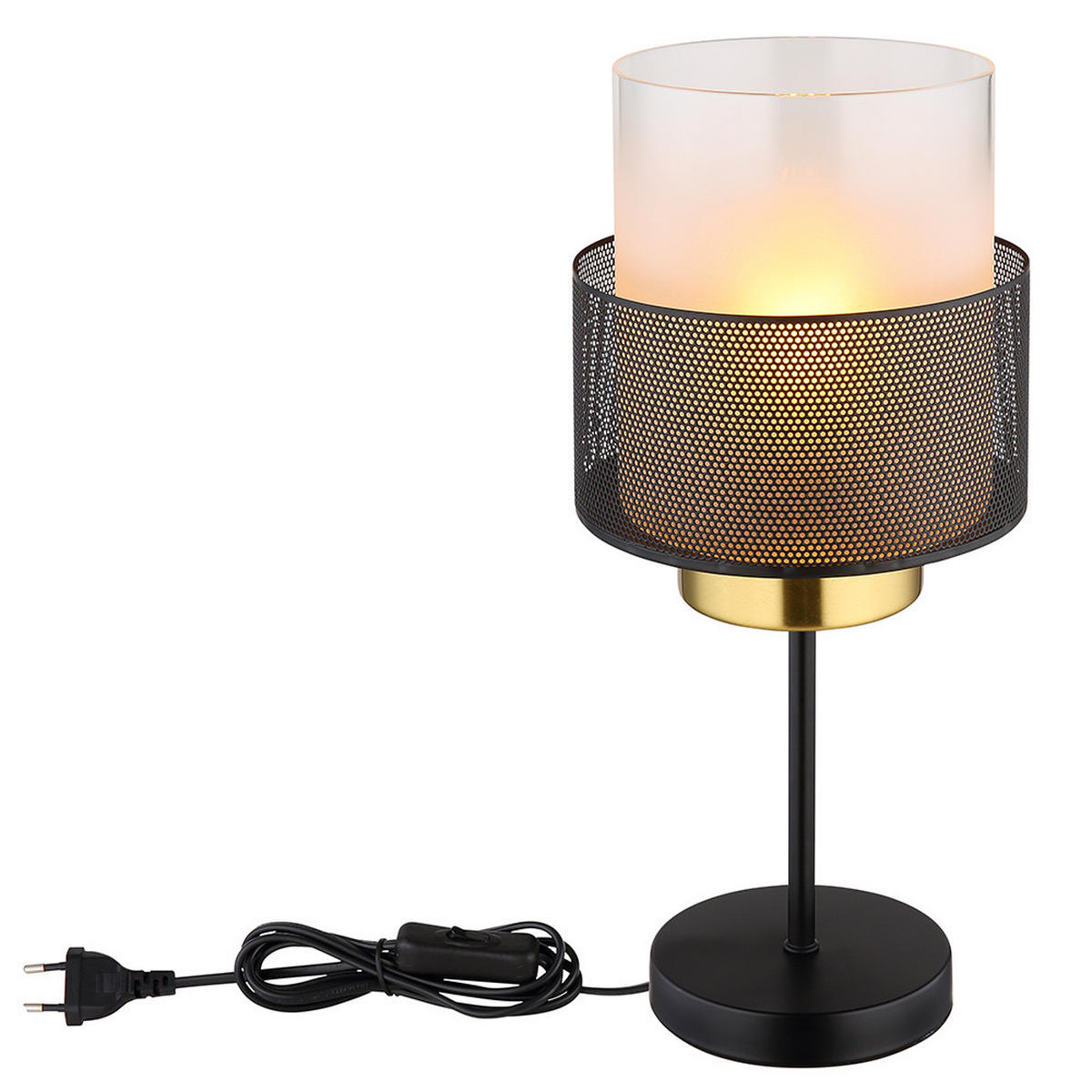 LED TISCHLEUCHTE Metall Schwarz Matt - Schwarz, Glas (18/18/45cm) - Globo Lighting