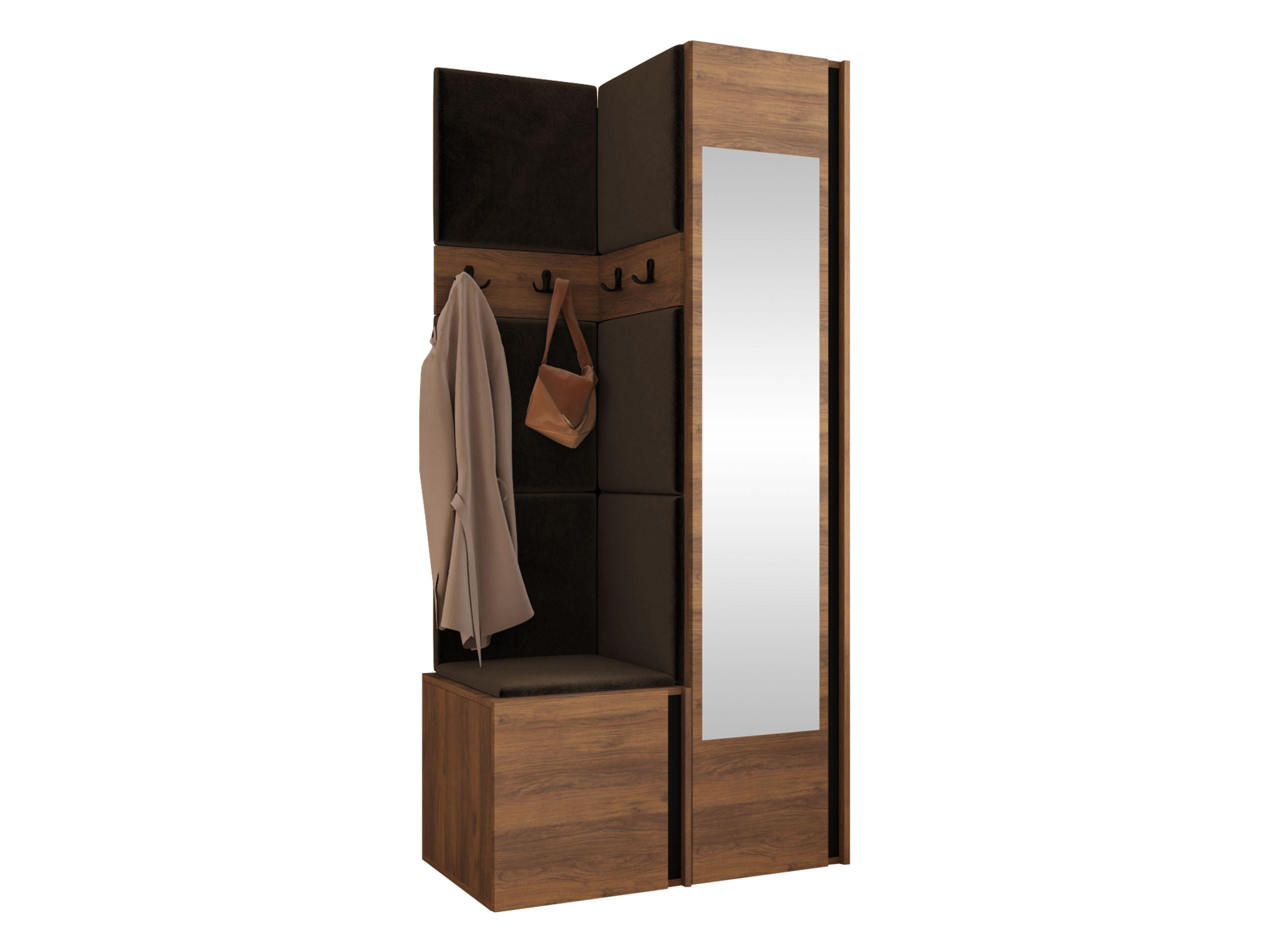 GARDEROBEN-SET Orion XXV - Nussbaumfarben/Braun, Holzwerkstoff/Kunststoff (82/186/46cm) - MIRJAN24