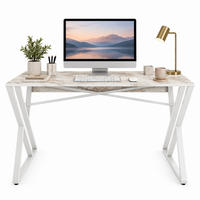 COMPUTERTISCH Gyza Weiss Marmor Gold - Weiß, Holzwerkstoff (120/60/75cm) - Decorotika