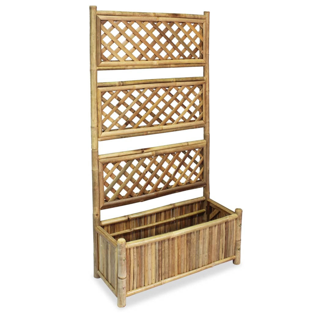 HOCHBEET mit Spalier Bambus 70 cm - Braun, Holz (70/135/30cm) - furnicato