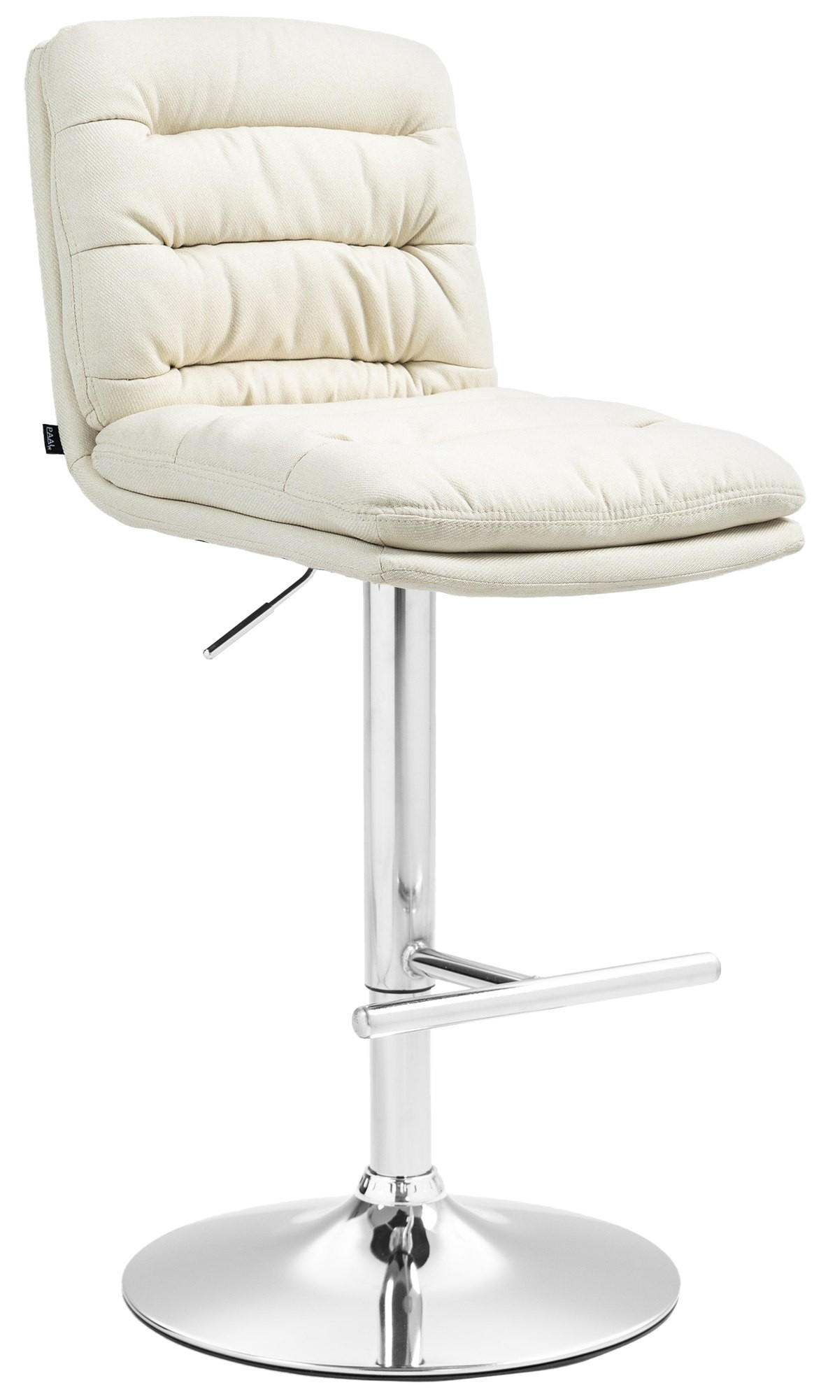 BARHOCKER Stoff creme - Chromfarben/Creme, Textil/Metall (42/94/56cm) - CLP
