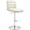 BARHOCKER Stoff creme - Chromfarben/Creme, Textil/Metall (42/94/56cm) - CLP