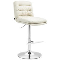 BARHOCKER Stoff creme - Chromfarben/Creme, Textil/Metall (42/94/56cm) - CLP